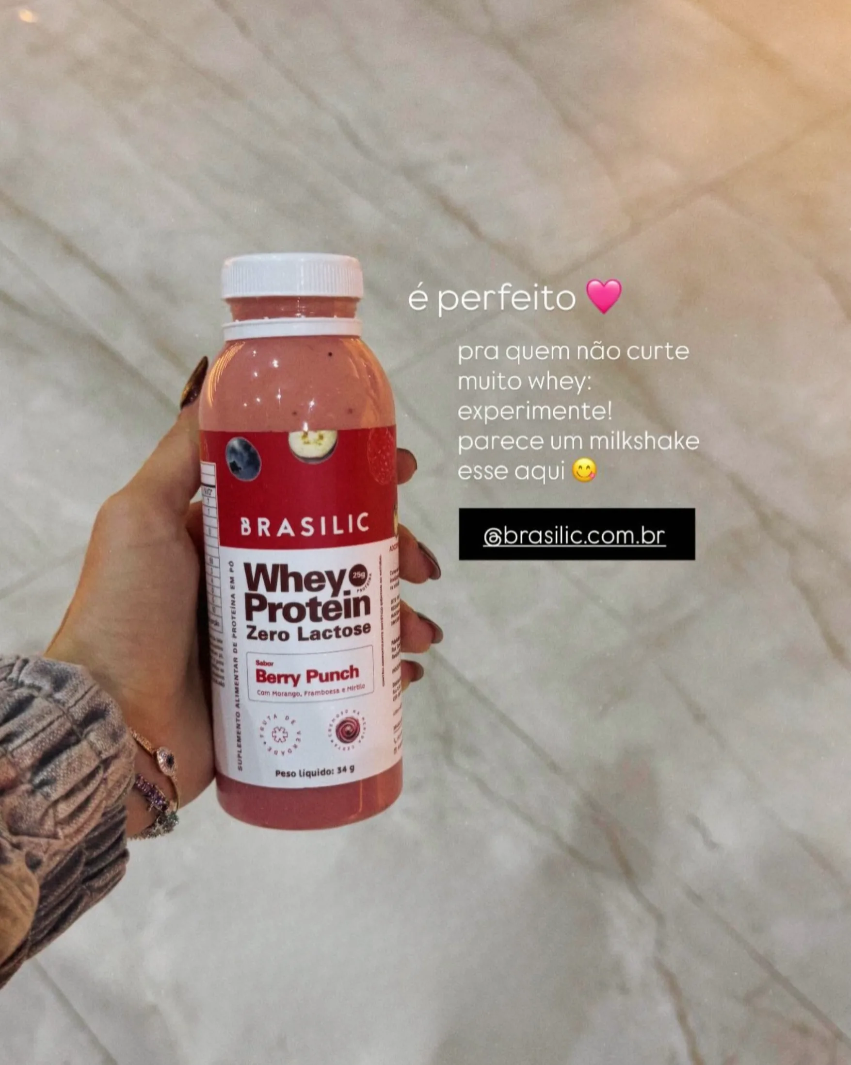 Print real de avaliação Brasilic com whey Berry Punch